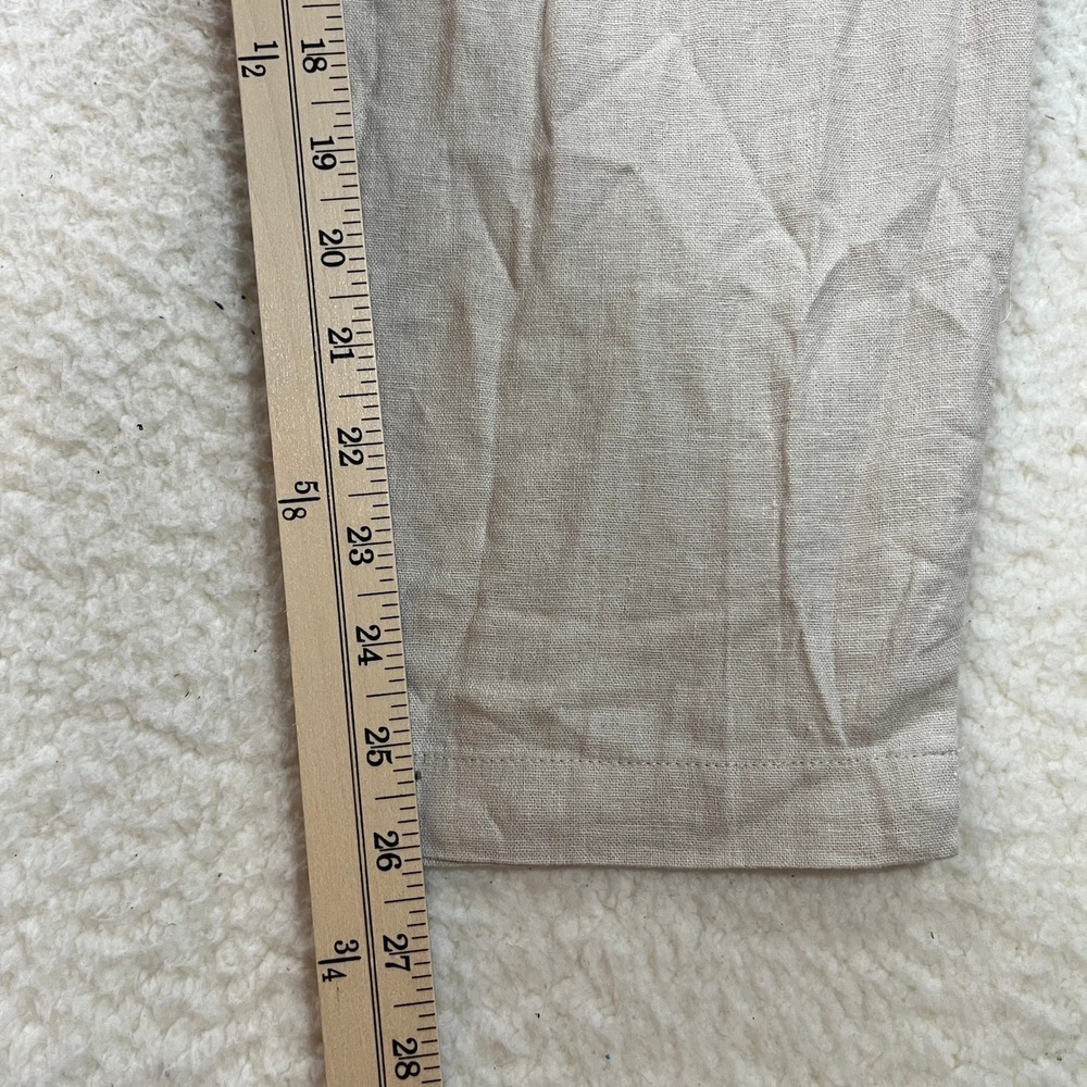 Land n Sea Pants Womens M Oatmeal Washable Linen Blend Drawstring Pull On - Picture 2 of 11